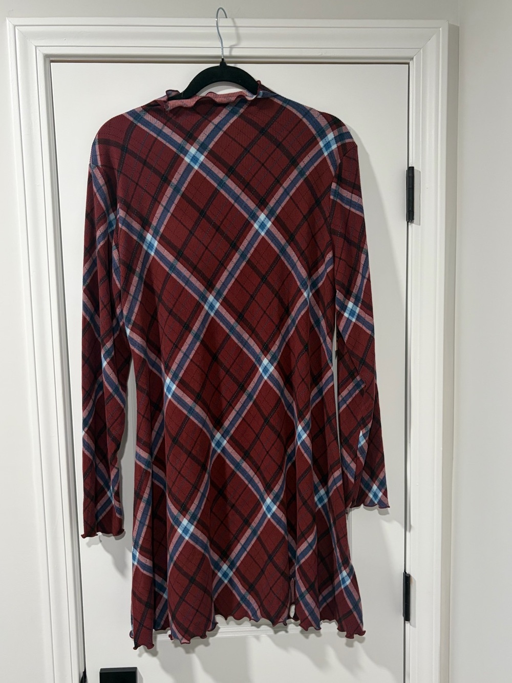 3/$20 SO Burgundy Plaid Long Sleeve Dress (NWT)